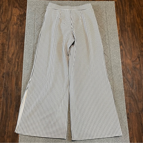 Maeve by Anthropologie Pants Womens Medium Black White The Colette Wide Leg Crop - Picture 7 of 9